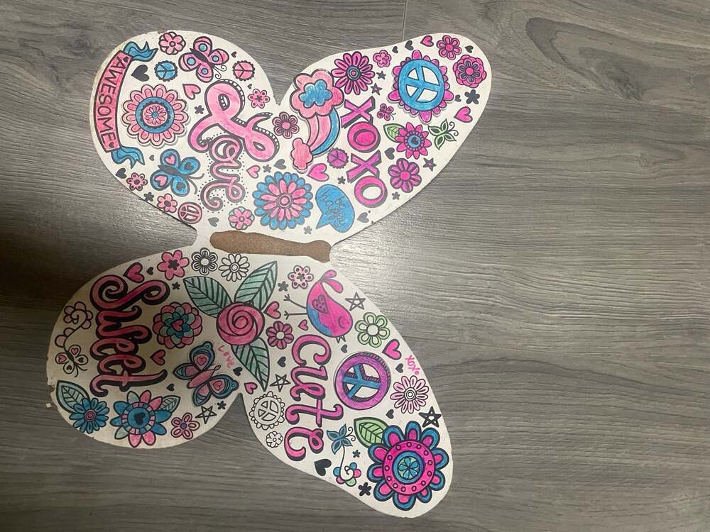 Horizon Group USA Butterfly Doodle Art Wall Decor